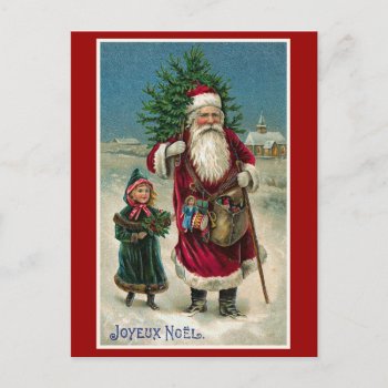 "joyeux Noel" Vintage French Christmas Holiday Postcard by PrimeVintage at Zazzle