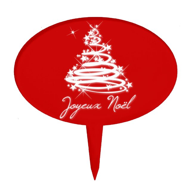 Joyeux Noël with Christmas Tree Cake Topper (Front)