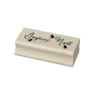Joyeux Noël  Xmas Tree Rubber Stamp
