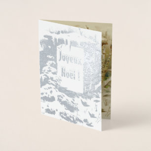 Joyeux Noel- yard scene Foil Card