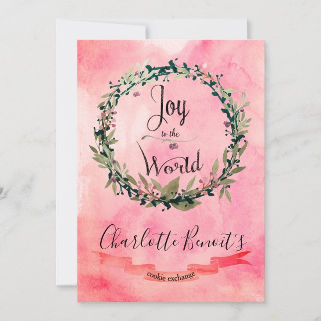 Joyful 2 Cookie Exchange Invitation (Front)