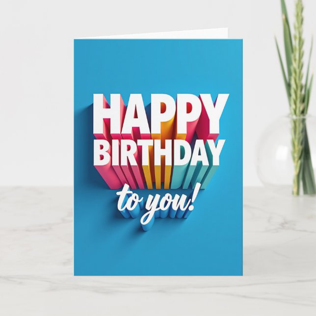 Joyful 3D Letters Birthday Card (Front)