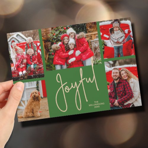 JOYFUL 5 Photo Christmas Holiday Card