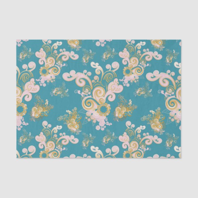 Joyful abstract flower petal  design tissue paper (Front)