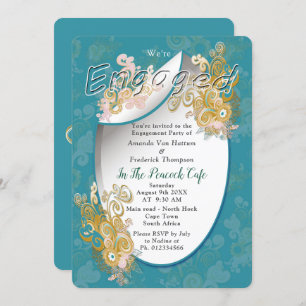 Joyful Abstract Pink, Sky-blue - Pink Flowers Invitation
