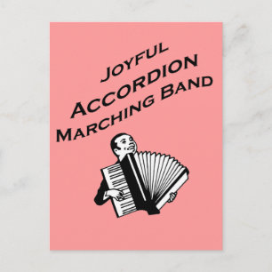 Joyful Accordion Marching Band Postcard