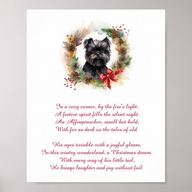 Joyful Affenpinscher: The Perfect Christmas Compan Poster (Front)