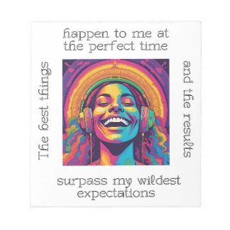 Joyful Affirmation Girl – Colorful Motivational Notepad