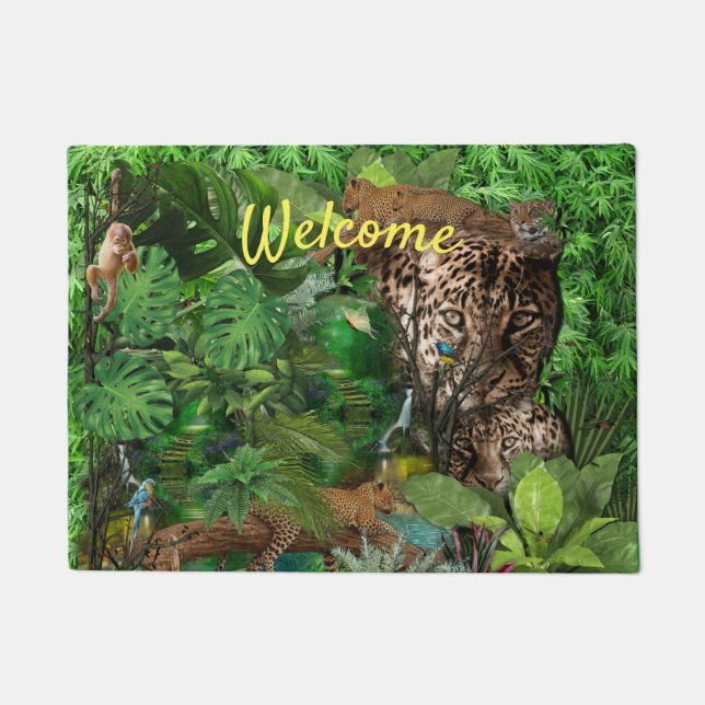 Joyful African Jungle Doormat (Front)
