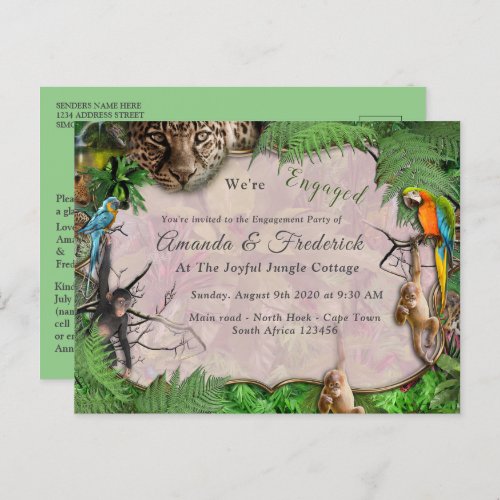 Joyful African Jungle Invitation Postcard