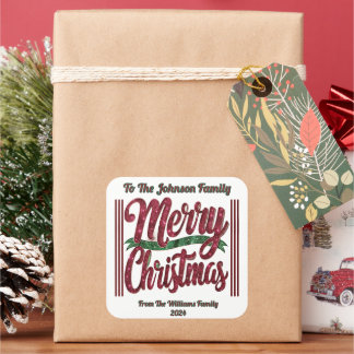 Joyful and Colorful Christmas Cheer! Square Sticker