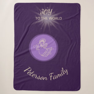 Joyful Angel Holiday Blessing Sherpa Blanket
