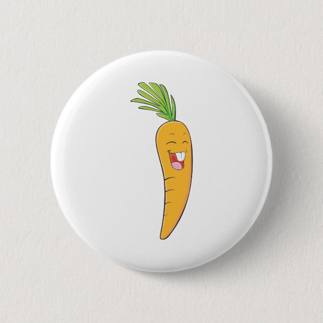 Joyful Asian Carrot Vegetable Button (Front)