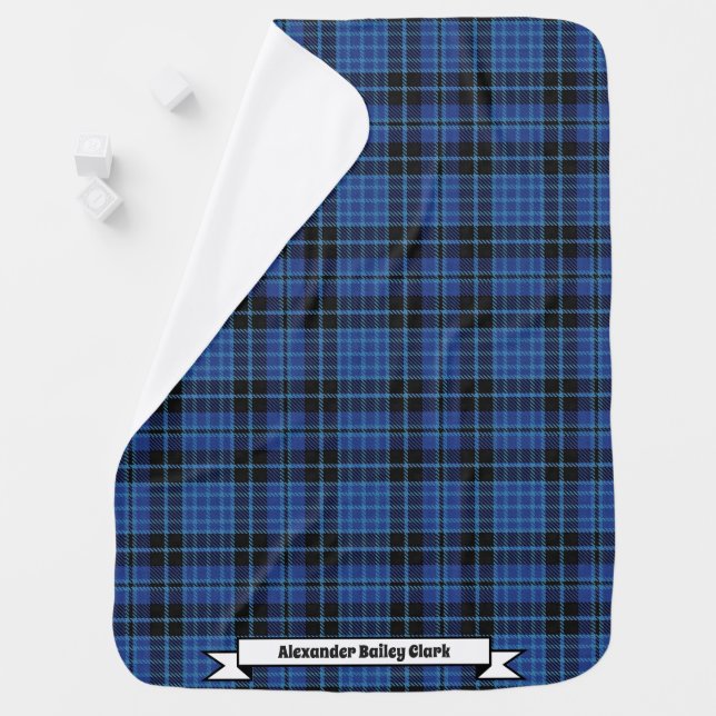 Joyful Baby Clan Clark Scottish Clergy Tartan Baby Blanket (In Situ)