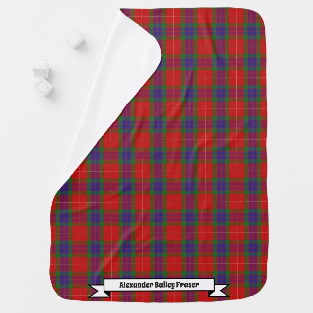Joyful Baby Clan Fraser Tartan Plaid Baby Blanket (In Situ)