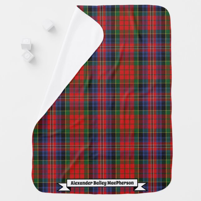 Joyful Baby Clan MacPherson Red Tartan Plaid Baby Blanket (In Situ)