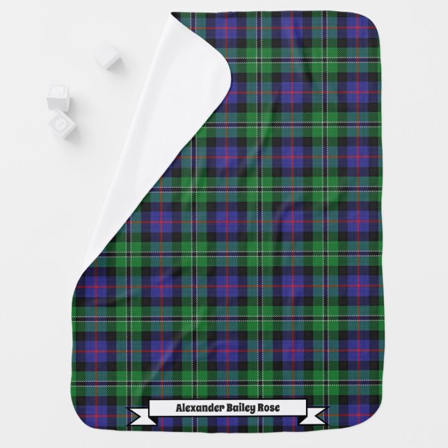 Joyful Baby Clan Rose Tartan Plaid Baby Blanket (In Situ)