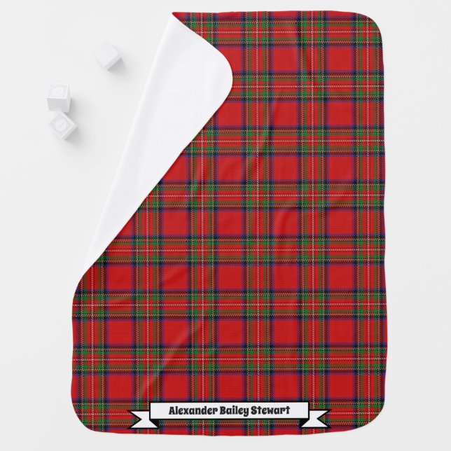 Joyful Baby Clan Stewart Tartan Plaid Baby Blanket (In Situ)