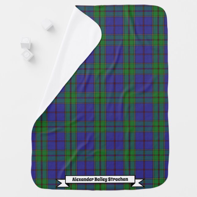 Joyful Baby Clan Strachan Tartan Plaid Baby Blanket (In Situ)