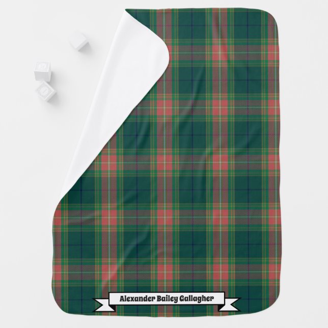 Joyful Baby Irish Clan Gallagher Tartan Plaid Baby Blanket (In Situ)