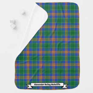 Joyful Baby Irish Clan MacAuliffe Tartan Plaid Baby Blanket