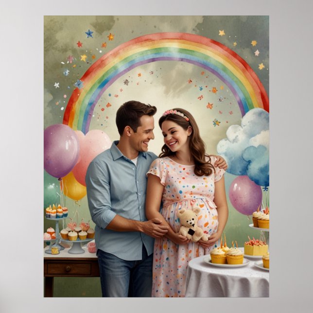 Joyful Baby Shower with Mom and Dad Poster (Front)