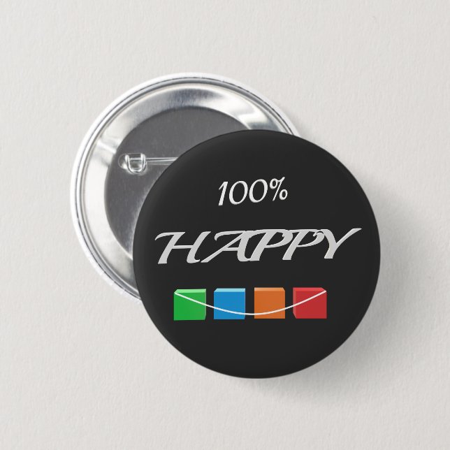 Joyful Badge of Happiness Button (Front & Back)