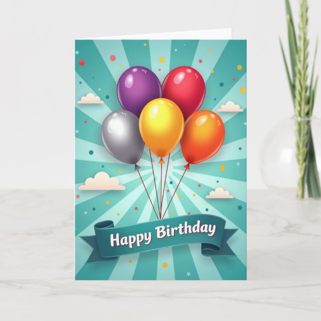 Joyful Balloon Art Card (Front)