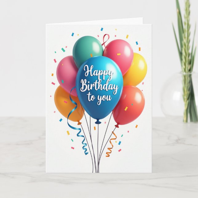Joyful Balloon Celebration Card (Front)