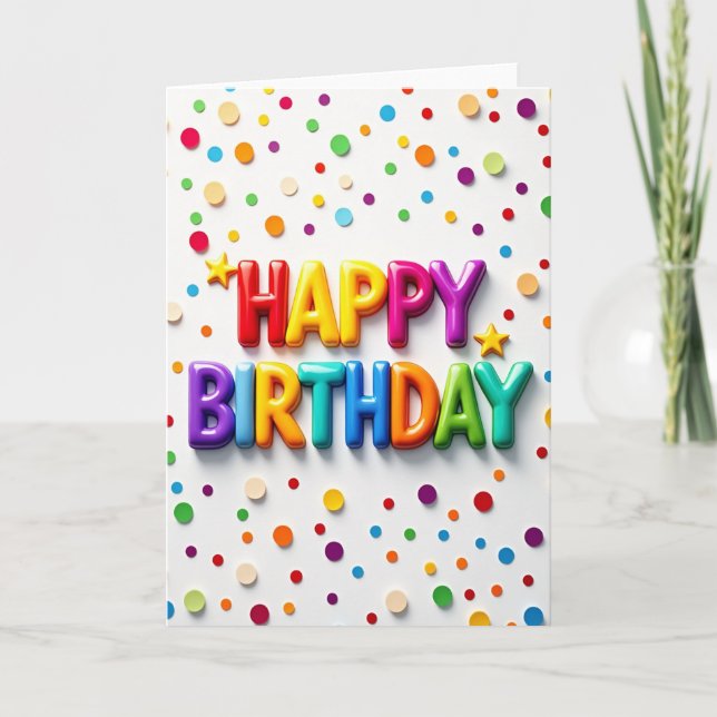 Joyful Balloon Letters Card (Front)