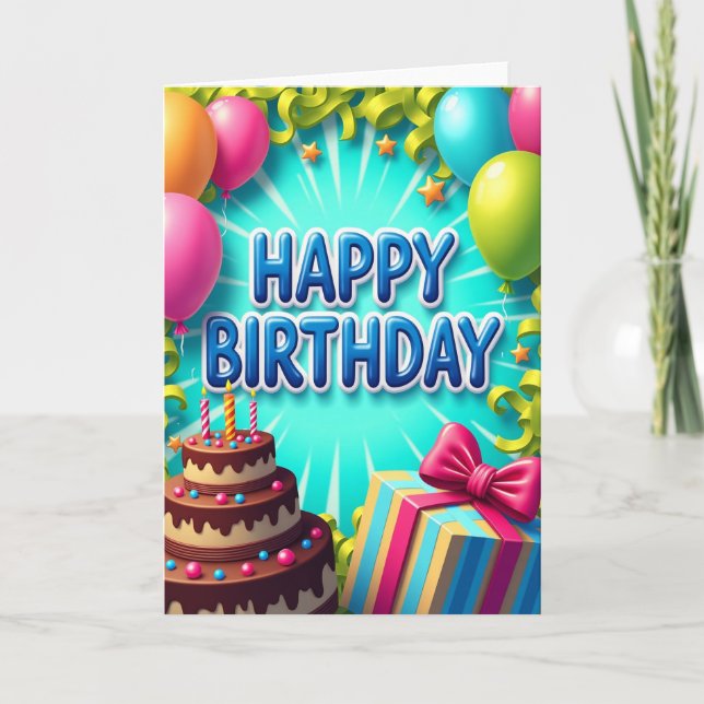 Joyful Balloon Light Card (Front)