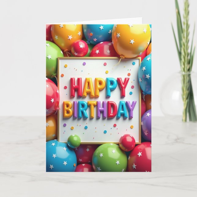 Joyful Balloons Birthday Card (Front)