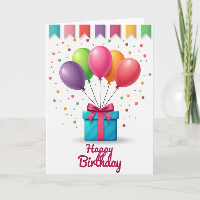 Joyful Banners Birthday Card (Front)