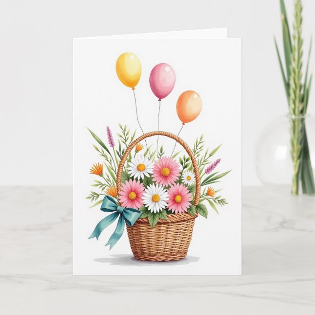 Joyful Basket Blooms Card (Front)