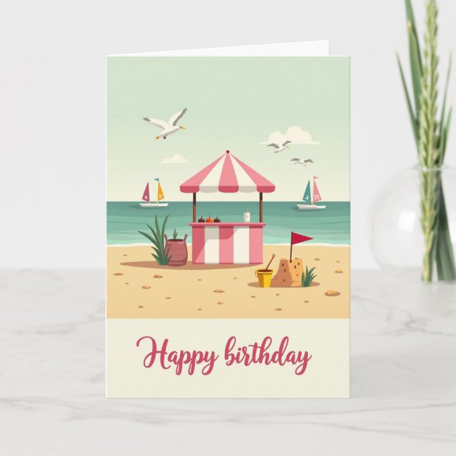 Joyful Beach Birthday Card (Front)