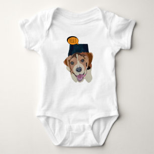 Joyful Beagle in Color Sketch Baby Bodysuit