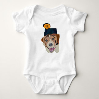 Joyful Beagle in Color Sketch Baby Bodysuit