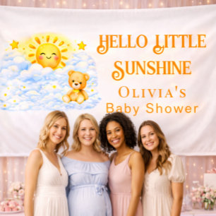 Joyful Bear Baby Shower Party Decor Backdrops Banner