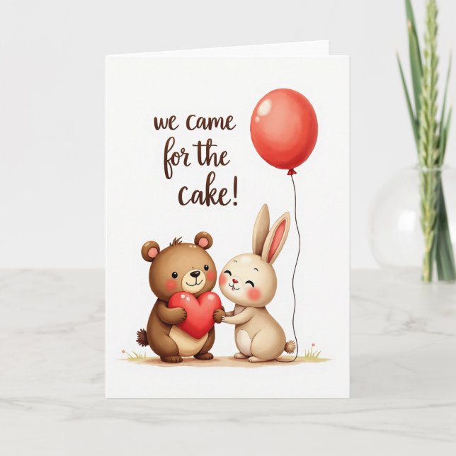 Joyful Bear Rabbit Card (Front)