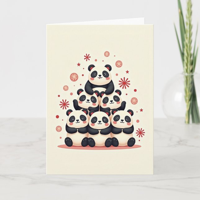 Joyful Bear Stack Christmas Card (Front)