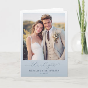 Joyful Beige Elegant Photo Letterpress Thank You Card