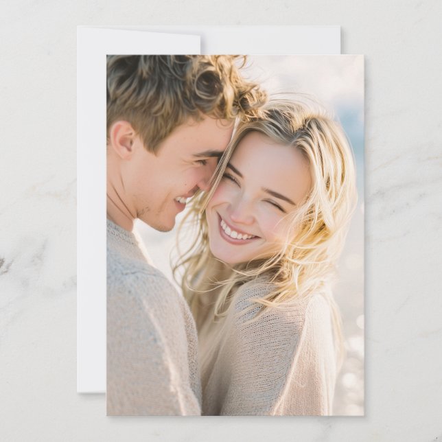 Joyful Beige Realistic Photo Invitation (Front)