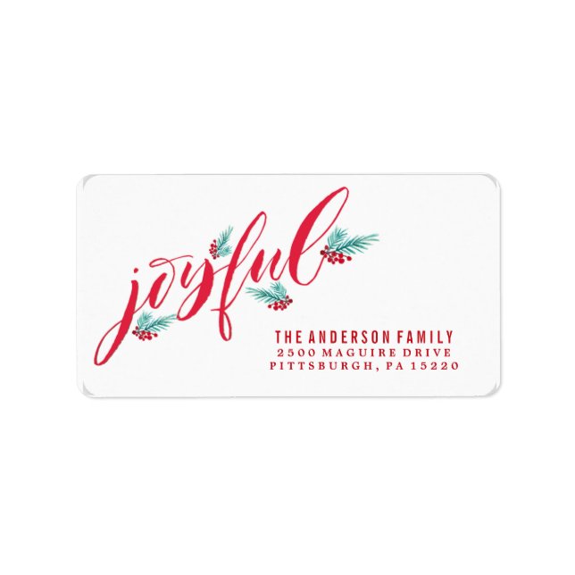 Joyful Berry Christmas Address Label (Front)