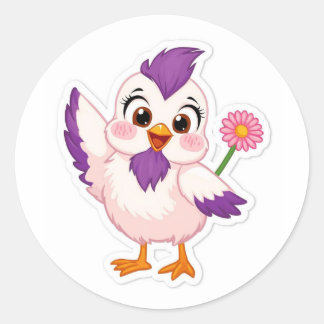 joyful bird classic round sticker