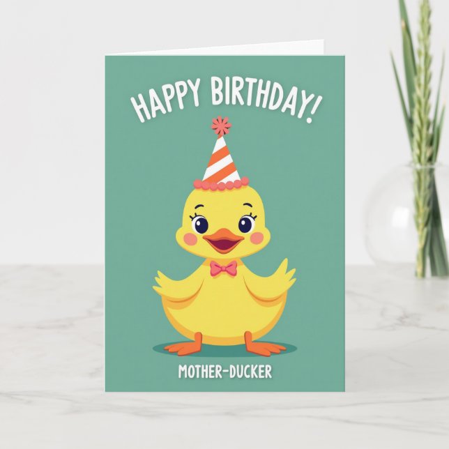 Joyful Bird Party Hat Card (Front)