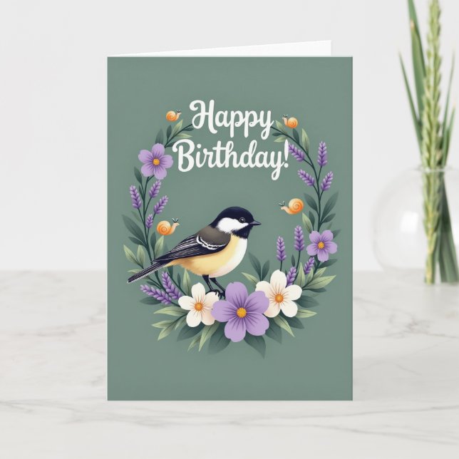 Joyful Bird Wreath Card (Front)