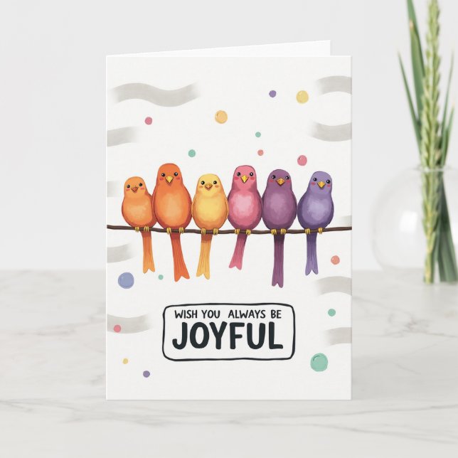 Joyful Birds Greeting Card (Front)