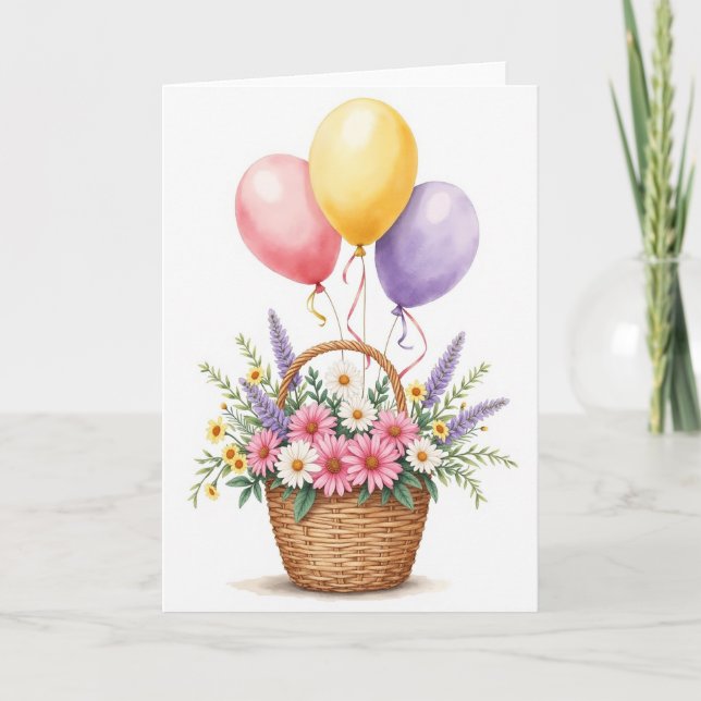 Joyful Birthday Basket Card (Front)