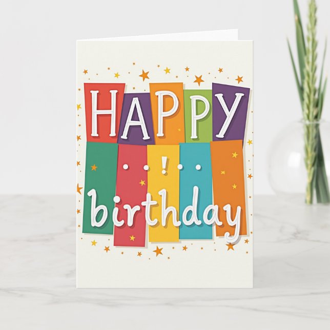 Joyful Birthday Blocks Card (Front)