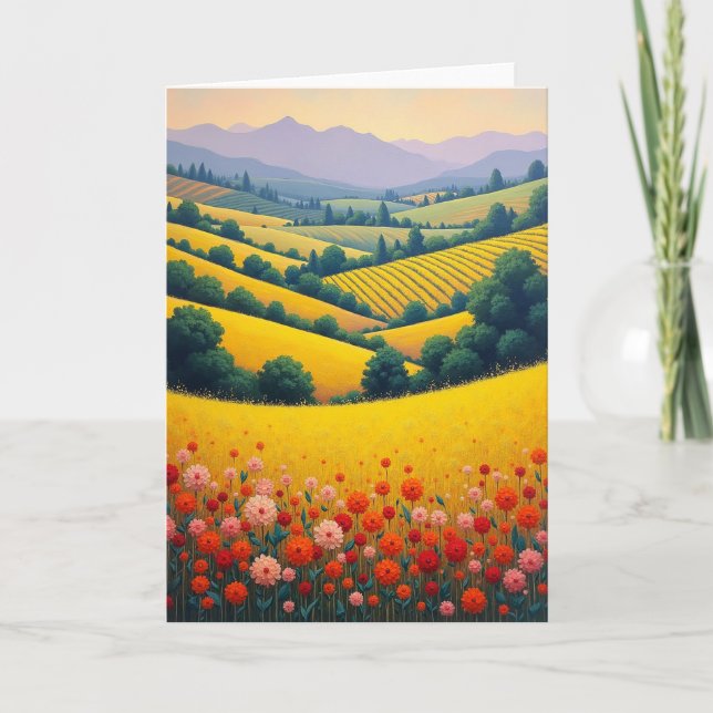 Joyful Birthday Blossom Field Card (Front)
